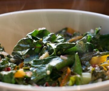 Freshly sautéed rainbow chard