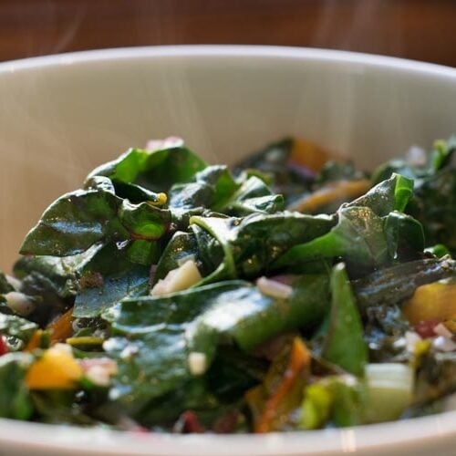 Freshly sautéed rainbow chard