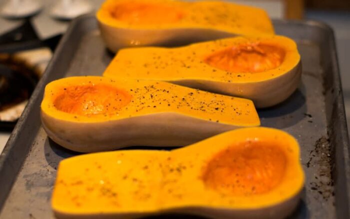 Prepped butternut squash