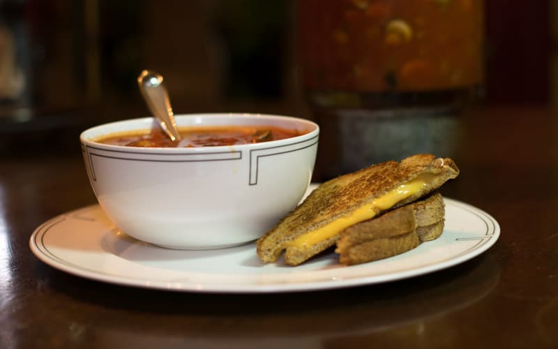 Tomato soup and grilled cheese
