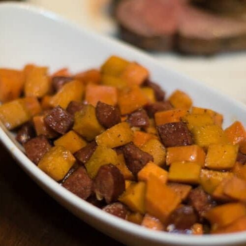 Sweet Potatoes with Andouille Sausage