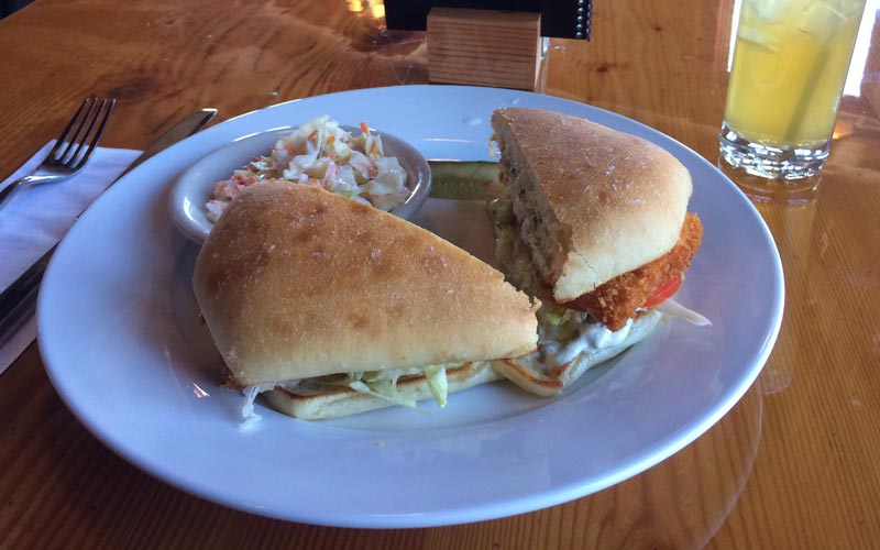 White fish sandwich from Lake Avenue