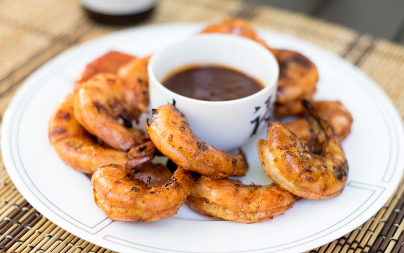 Grilled Bbq Shrimp On Plate