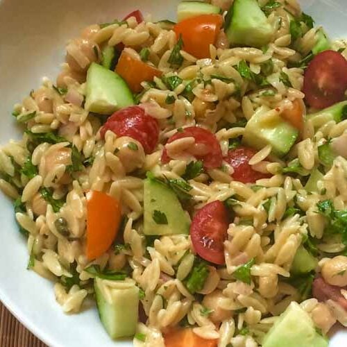 Orzo, Chickpea, and Tahini Salad