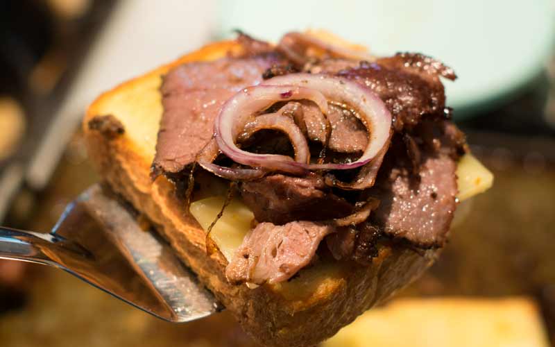 Big Bad Brisket Sandwich Cooking