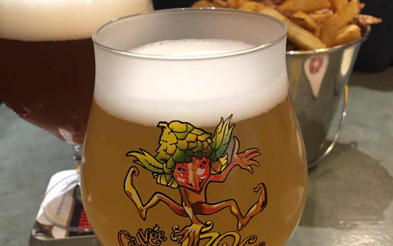 A popular Belgian beer and frites at happy hour.