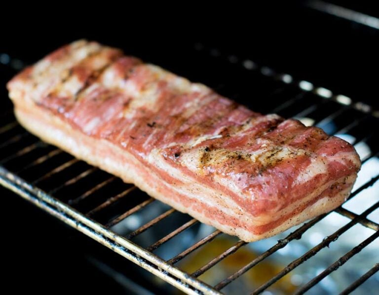 Homemade Bacon Being Smoked
