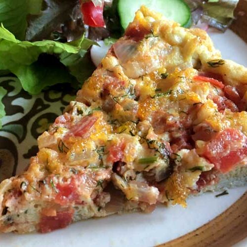Tomato, Basil, & Chicken Frittata
