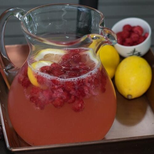 Raspberry Lemonade In Pitcher