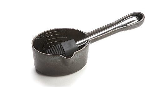 Cast Iron Sauce Pot With Nesting Silicone Basting Brush