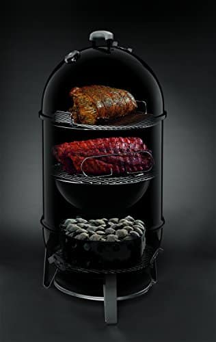 Weber Smokey Mountain Cooker 18 Inch Charcoal Smoker, Black
