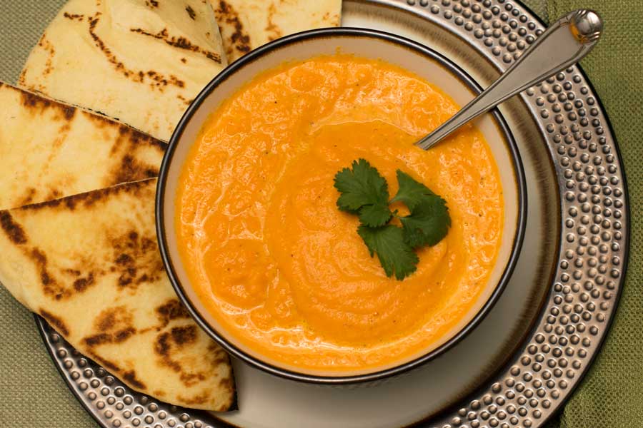 Carrot Soup Recipe Overhead
