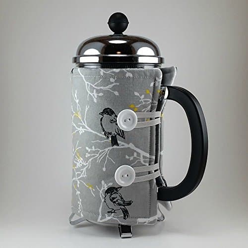 French Press Cozy Cover 8 Cup Grey Bird Decor 0 1 French Press Cozy Cover 8 Cup Grey Bird Decor 0 1