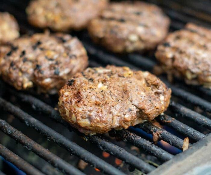 Buffalo burgers on the grill
