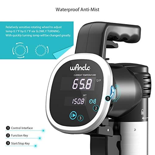 Sous Vide Cooker Wancle Thermal Immersion Circulator With Recipe E Cookbook Accurate Temperature Digital Timer Ultra Quiet 850 Watts 120V Stainless SteelBlack 0 2 Sous Vide Cooker Wancle Thermal Immersion Circulator With Recipe E Cookbook Accurate Temperature Digital Timer Ultra Quiet 850 Watts 120V Stainless SteelBlack 0 2