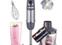Mueller Austria Hand Blender Smart Stick 800W 12 Speed And Turbo Mode 3 In 1 Titanium Steel Blades Comfygrip Handle With Whisk ChopperGrinder Bowl And BeakerMeasuring Cup 0