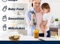 Mueller Austria Hand Blender Smart Stick 800W 12 Speed And Turbo Mode 3 In 1 Titanium Steel Blades Comfygrip Handle With Whisk ChopperGrinder Bowl And BeakerMeasuring Cup 0 2