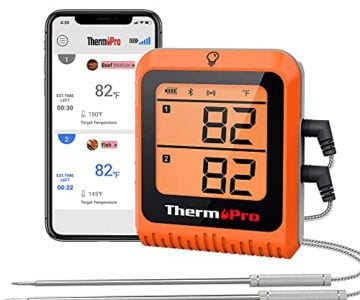 ThermoPro Wireless Meat Thermometer Of 500FT Bluetooth For Smoker Oven Grill Thermometer With Dual Probes Smart Rechargeable BBQ Thermometer For Cooking Turkey Fish Beef 0