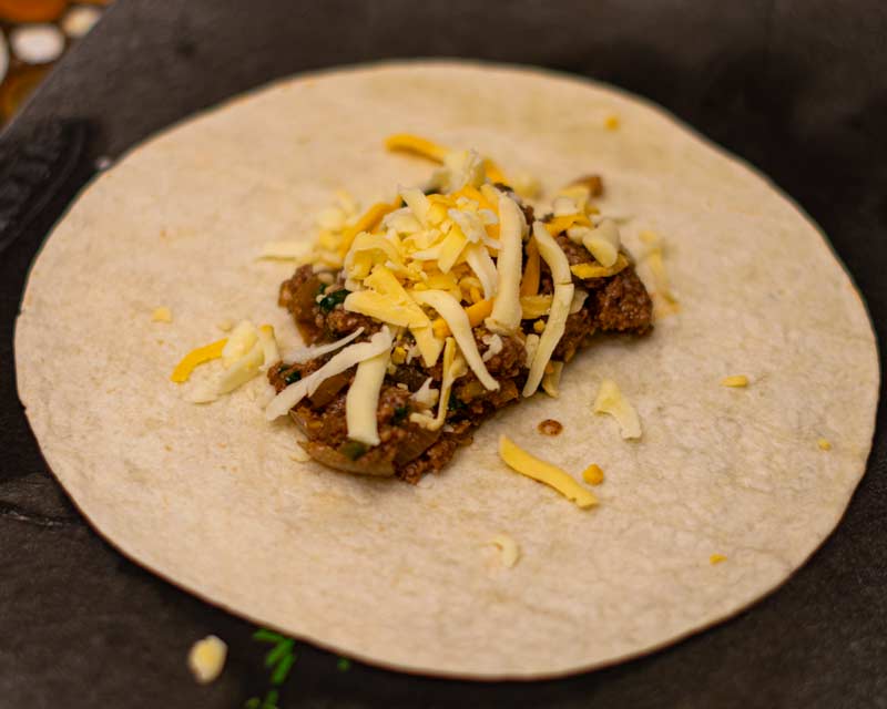 Enchilada Filling On Tortilla