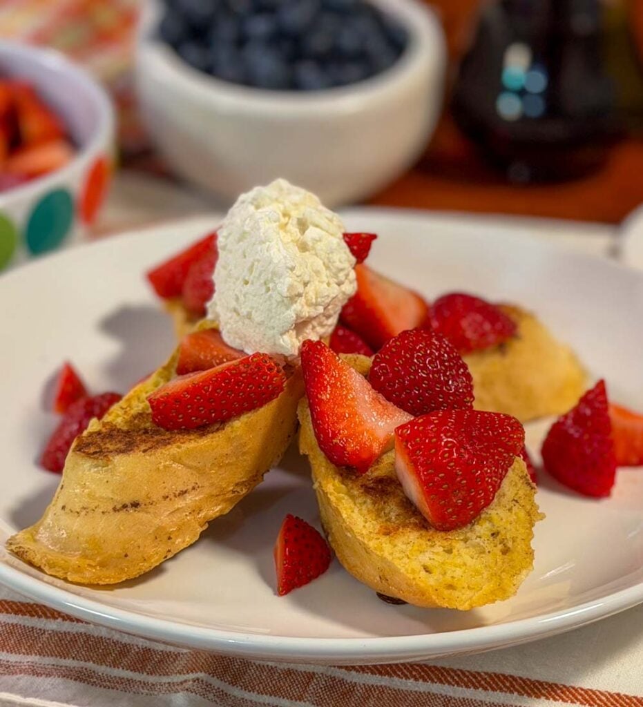 French Toast Topped With Strawberries