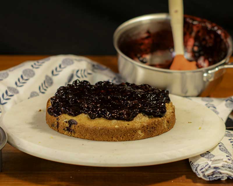 Spreading Blueberry Filling