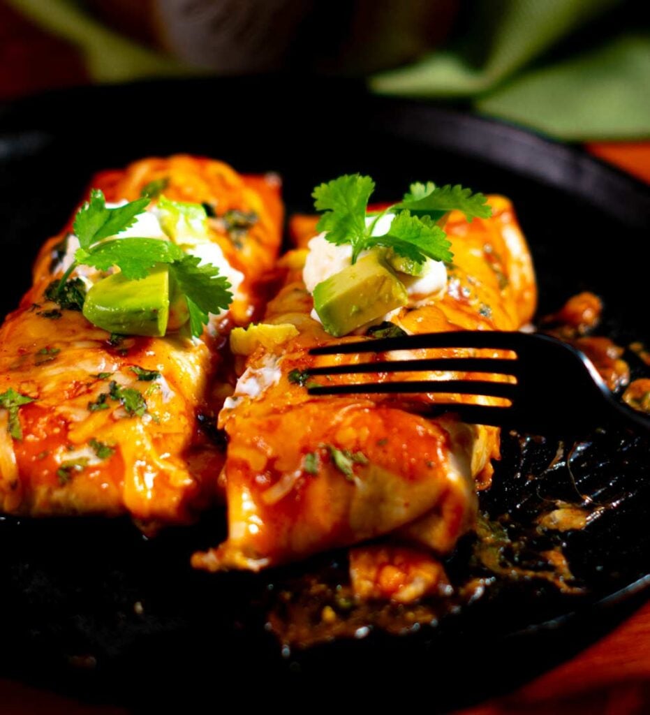 Topping Beef Enchiladas